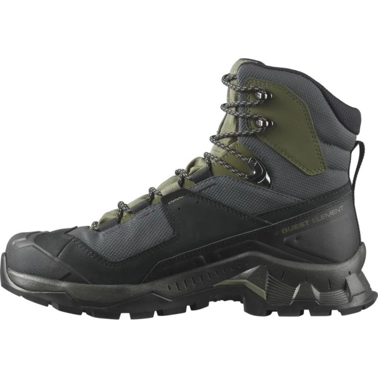 Botas Caminhada Salomon Quest Element GTX Masculino Pretas Verde Oliva | PT X15372